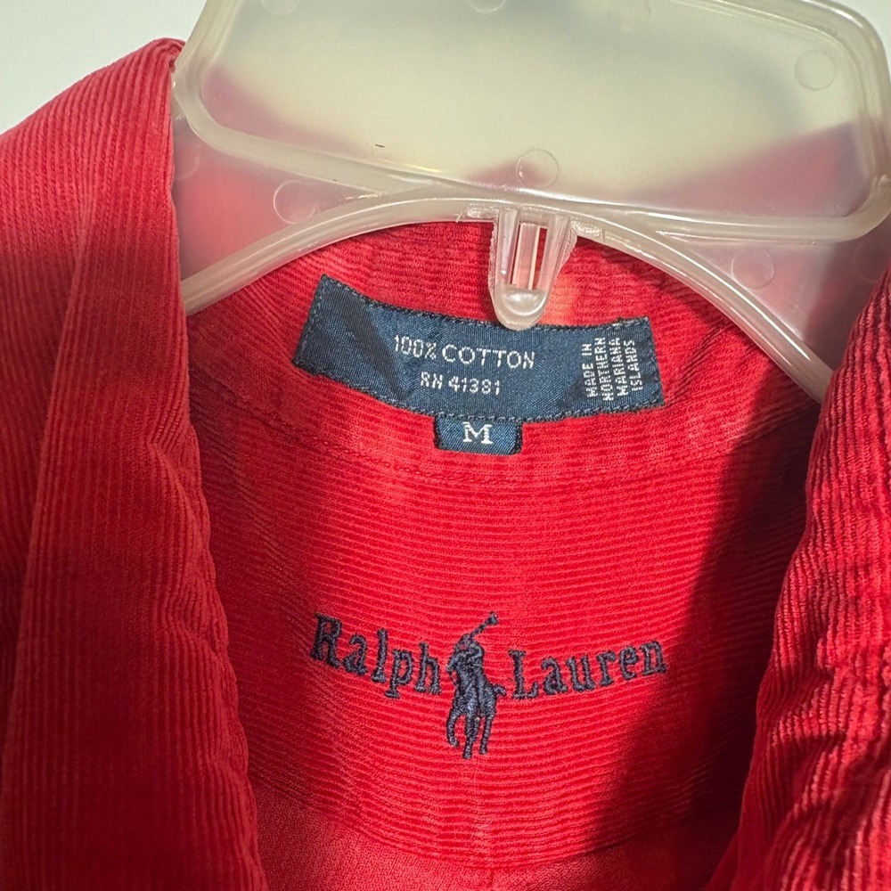 Polo Ralph Lauren Mens Red Corduroy Button Down Shirt The Blake M Long Sleeve - Picture 4 of 12